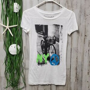 Aeropostale Graphic Short Sleeve Tee Shirt White Small